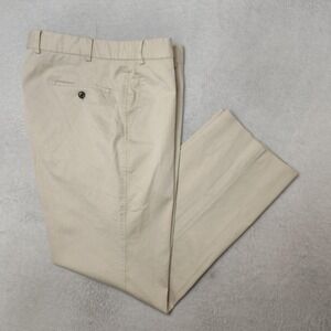 Paul Stuart Pants Mens 36x29 Beige Newton Chino Cotton Straight Flat Pockets